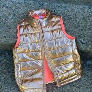 Ideology Girl's Gold Metallic Ppuffer vest